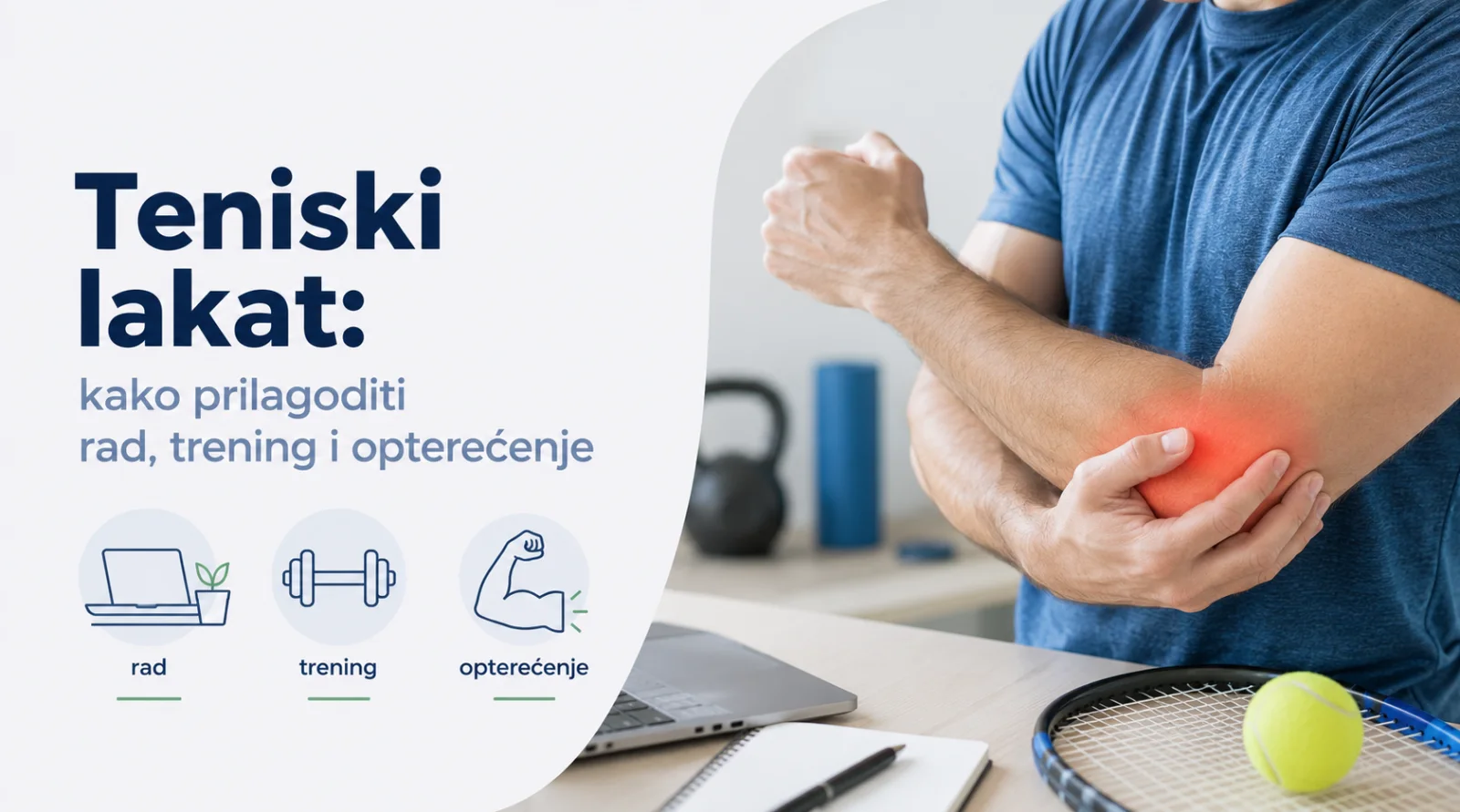 Teniski lakat: kako prilagoditi rad, trening i opterećenje